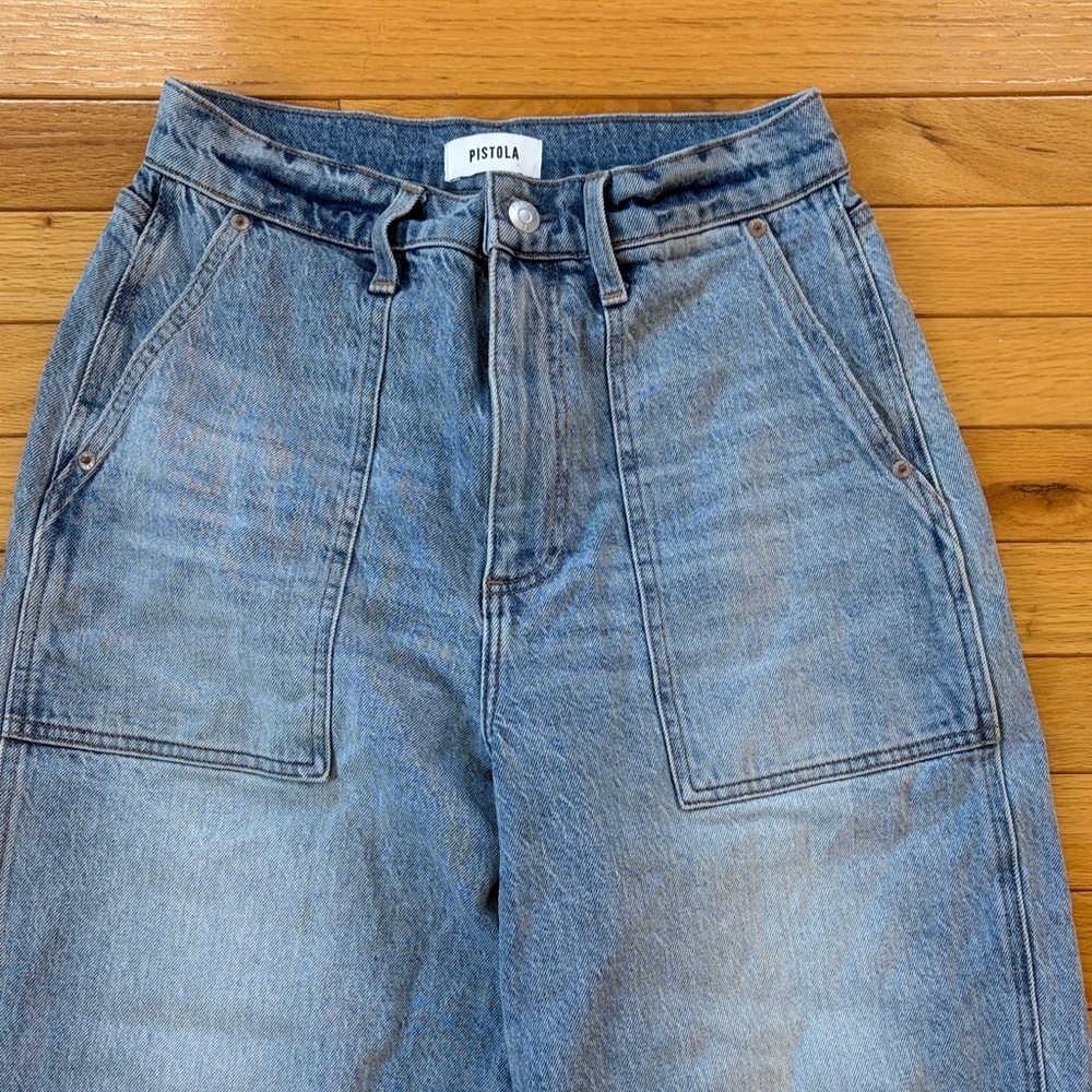 Pistola Denima Light Blue High Waisted Barrel Jeans